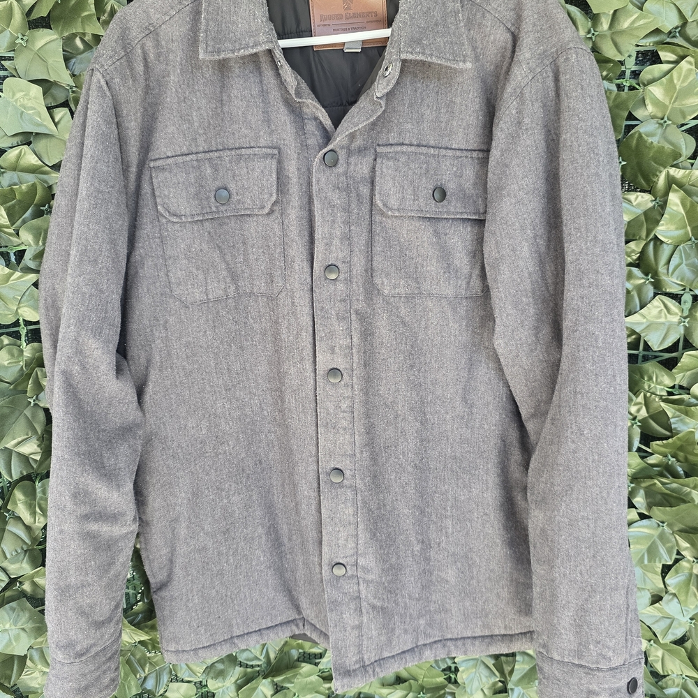 Rugged Elements Men's Gray Button-Front Jacket
